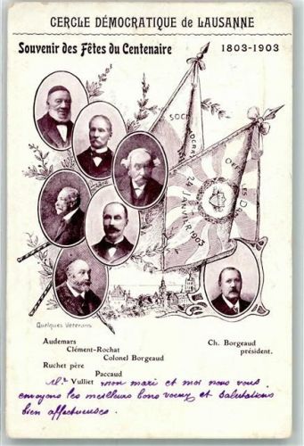 1000 Lausanne Losanna 1803 - Cercle Democratique Fete du Centenaire