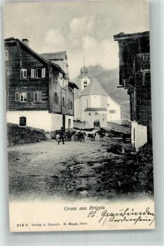 7165 Breil Brigels 1913 Foto AK Kirche