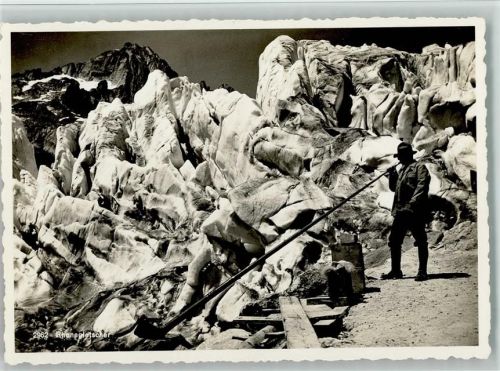 Alphornbläser am Rhonegletscher -sehr gute Erhaltung Alphorn Foto AK