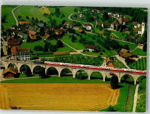 9565 Bussnang Foto AK Eisenbahn Trans-Europ Panorama-Zug Bussnanger Viadukt