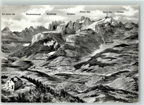 9050 Appenzell - Vogelschau Alpstein