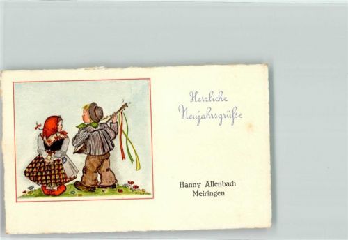 3860 Meiringen KEINE AK Glückwünsche Neujahr Familie Allenbach