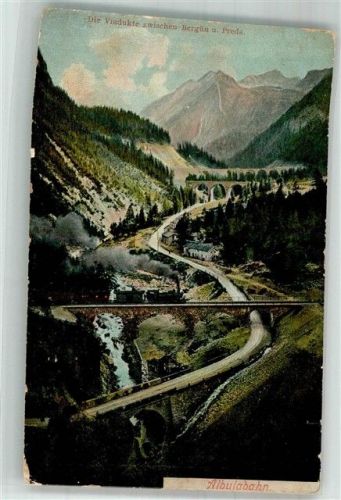 7482 Bergün Bravuogn Foto AK Viadukte zwischen Bergün und Preda