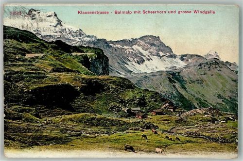 Klausenstrasse 1909 Foto AK Balmalp Scheerhorn Bahnpost Zug 2292 Nr. 27