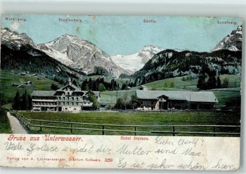 9657 Unterwasser 1904 Gebrauchsspuren Hotel Sternen