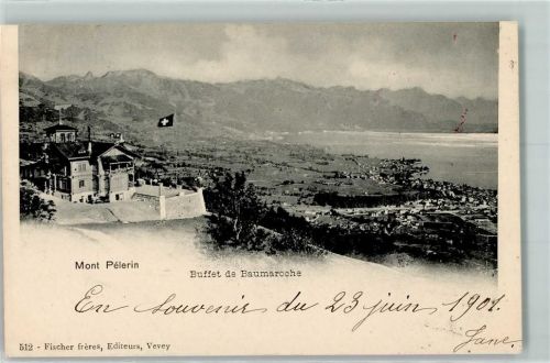 Mont Pelerin 1901 - Buffet de Baumaroche Fahne