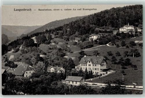 4438 Langenbruck 1911 - Sanatorium obere u. untere Au und Rosengarten