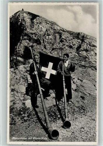 Pilatus Kulm Alphornbläser Wappen Alphorn