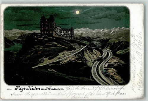 6410 Rigi Kulm 1900 Gebrauchsspuren Mondschein Lithoographie