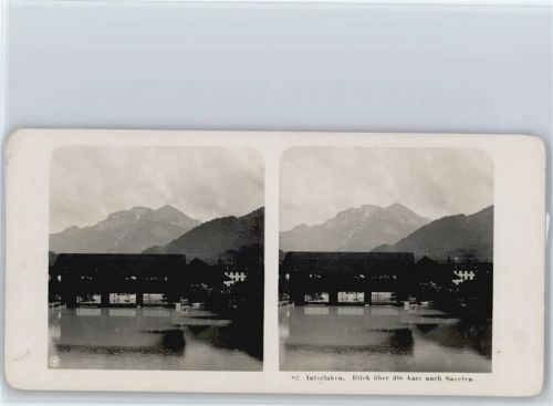 3800 Interlaken - Stereofoto format ca. 18 x 9 cm
