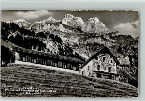 6390 Engelberg - Pension Restaurant auf Bord mit Rigidalstöcke