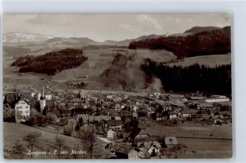 3550 Langnau im Emmental - Kirche, Ortsansicht von Norden