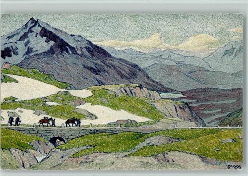 sign Moos - Passo del Gotthardo AK Pro Juventute Schweiz 1917