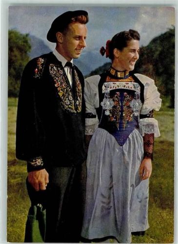 6370 Stans - Nidwaldner Trachtenpaar Bäuerliche Sonntagstracht