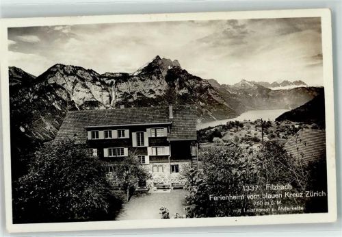 8757 Filzbach - Ferienheim vom blauen Kreuz Zürich mit Leistkamm und Alvierkette