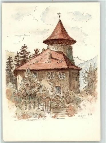 4222 Zwingen Künstlerkarte Schloss