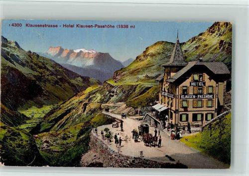 Klausen - Klausenstrasse Hotel Klausen-Passhöhe Pferdekutschen