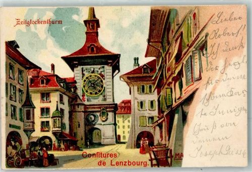 3000 Bern Berne - Werbung Lenzbourg Konfitüre Zeitglockenturm