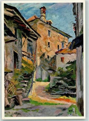 6618 Arcegno Künstlerkarte Wilhelm Metz Tessinerdörfchen Arcegno-Losone