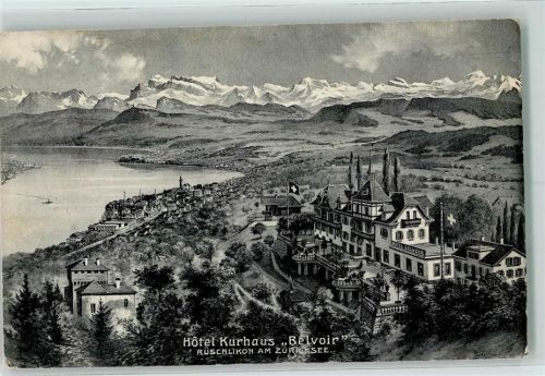 8803 Rüschlikon 1911 Gebrauchsspuren Hotel Kurhaus Belvoir am Zürichsee