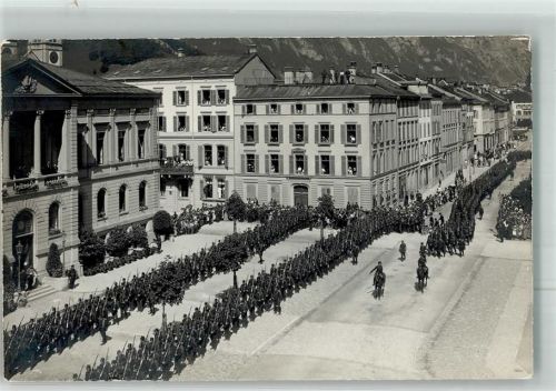 8750 Glarus 1918 Foto AK Uniform Ort handschriftlich