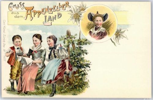 9050 Appenzell Künstlerkarte Tracht