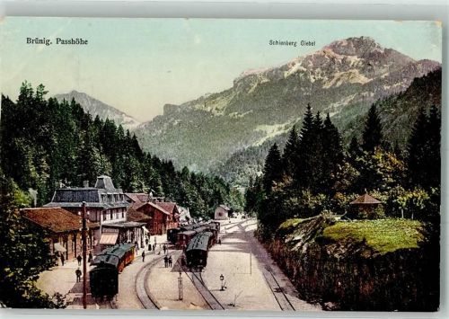 Brünig Eisenbahn Schienberg Giebel Bahnhof Schweiz 1913