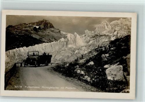 Furkastrasse Rhonegletscher mit Postauto Postkutsche Schweiz