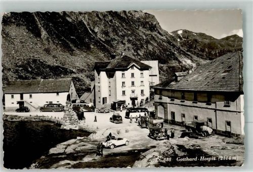6780 Airolo Foto AK Gasthaus Gotthard Hospiz Omnibus Auto LKW