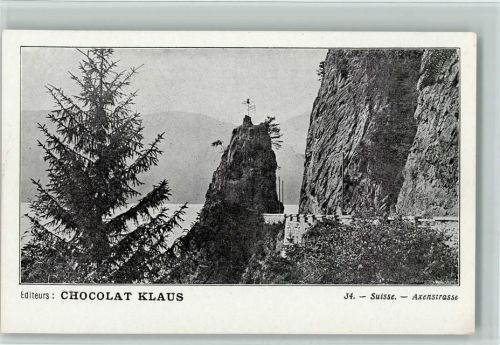 Nr. 34 Suisse - Axenstrasse, gute Erhaltung AK Klaus Schokolade