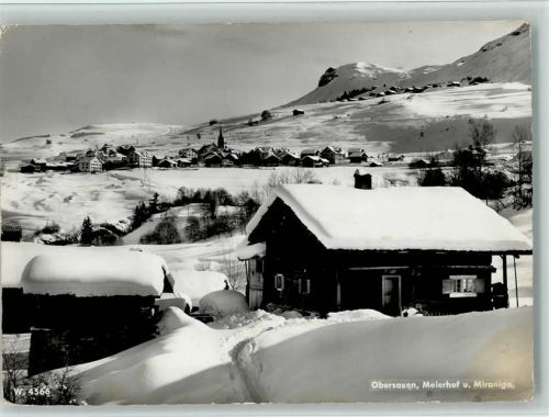 7134 Obersaxen Meierhof - Obersaxen Meierhof und Miraniga Winteraufnahme
