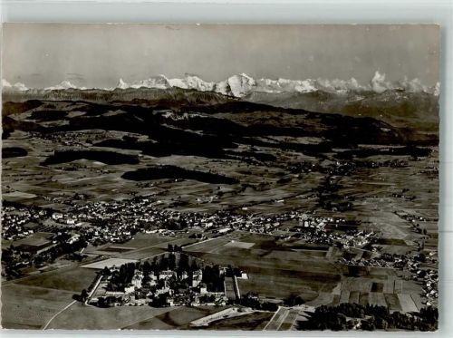 3110 Münsingen 1954 Foto AK Fliegeraufnahme