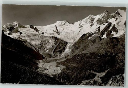 3906 Saas-Fee Gebrauchsspuren Fliegeraufnahme Allalinhorn Alphubel Mischabelhörner