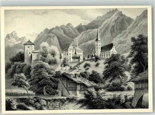 8575 Bürglen TG Radierung sign. Rohbock. L. Die Schweiz vor 100 Jahren