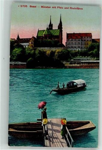 4000 Basel Bâle Foto AK Rhein- Fähre Münster