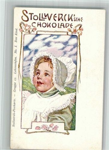 Gruppe 12 Lebensstufen Nr. 1 Das Kind Jugendstil Stollwerck Schokolade 1900 BOAKC