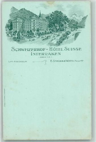 3800 Interlaken - Schweizerhof Hotel Suisse