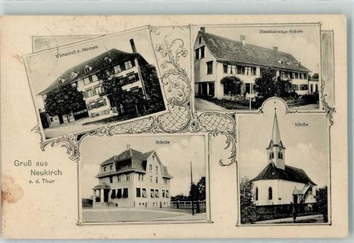 7107 Neukirch Safien 1911 - Wirtschaft zum Sternen Haushaltungs-Schule Schule Kirche