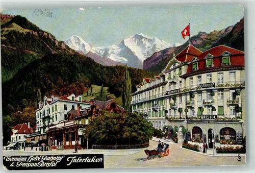 3800 Interlaken 1912 - Terminus Hotel Bahnhof Pension Bristol