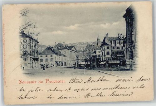 2000 Neuchâtel Neuenburg 1898 Lithographie