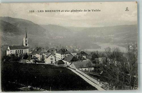 2416 Les Brenets 1910 Foto AK Kirche