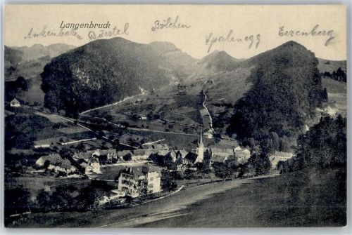 4438 Langenbruck - Kirche, Ortsansicht, Bergpanorama