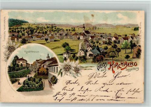 9533 Kirchberg SG 1901 BOAKC Lithographie Hauptstraße Verlag Künzli Nr 2146