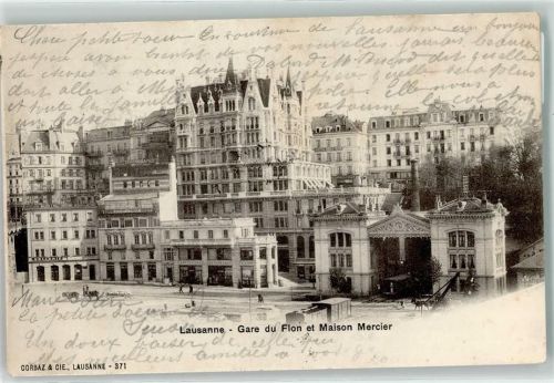 1000 Lausanne Losanna 1904 - Gare du Flon Maison Mercier