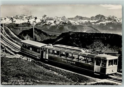 6410 Rigi Kulm - Rigi-Bahn und Blick auf die Alpen
