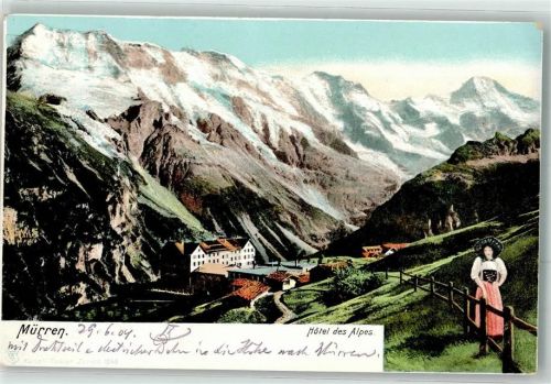 3825 Mürren 1901 - Tracht Hotel des Alp