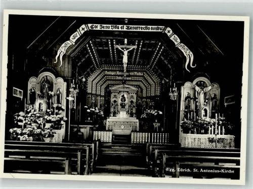8132 Egg bei Zürich 1933 - Kirche St. Antonius innen