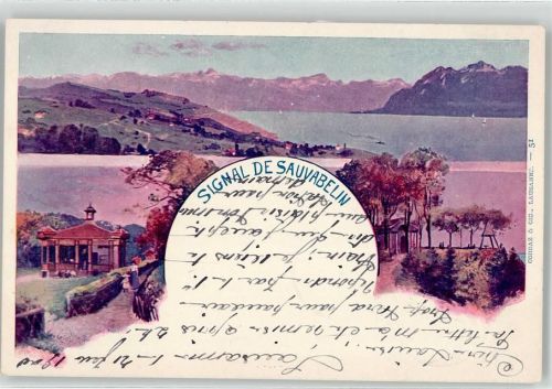 1000 Lausanne Losanna 1900 Lithographie Sauvabelin