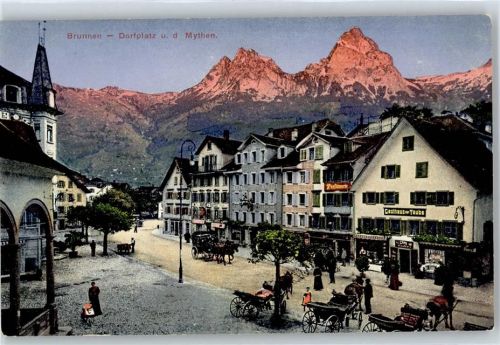 6440 Brunnen - Gasthaus zur Traube , Dorfplatz