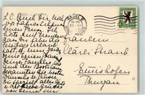 Basel Bâle Flaggenstempel Pro Juventute 1925 10 Rappen Phila Schweiz